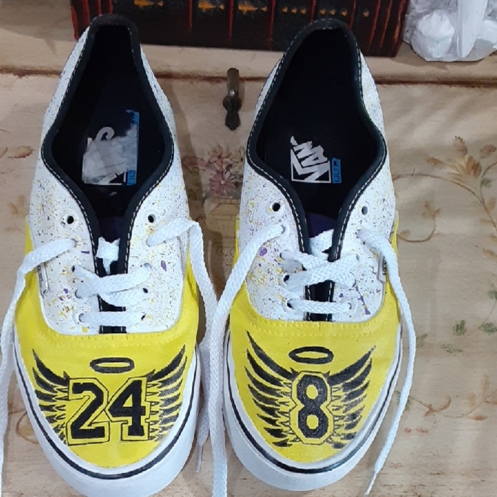 KOBE BRYANT Tribute Custom Hand - Painted Vans - Unisex Lakers Era - 7.5M / 9W